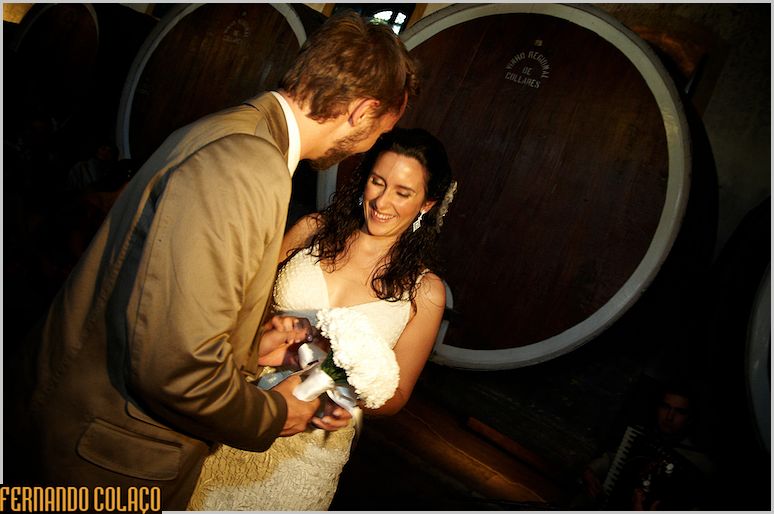 Bride and Groom exchanging rings.