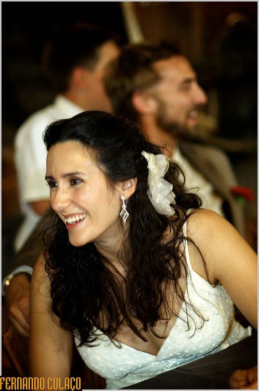 Bride in conversation.