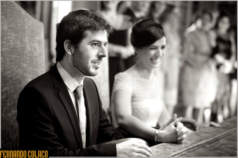 The groom with the bride at the wedding ceremony.