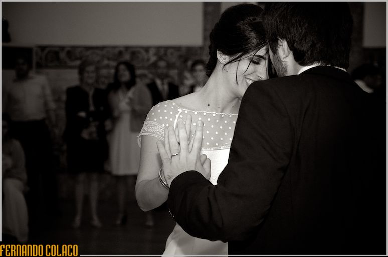 The bride and groom opening the wedding reception.